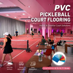 Indoor Pickleball Court PVC Vinyl Floor Anti-Slip 4mm 5mm Rolling Mat Portable Badminton Volleyball Basketball Flooring