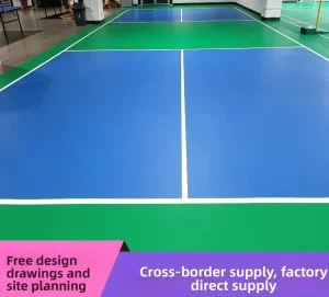 Indoor Plastic Badminton Flooring Non slip Sports Floor Adhesive Outdoor Suspended Floor Mats for Pickleball 3.0mm Thick LF145