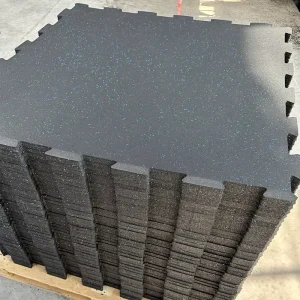 Indoor Rubber Gym Floor Tiles, 1m x 1m and 0.5m x 0.5m, Protective Mat