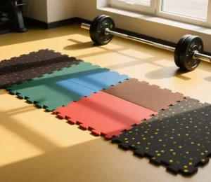 Indoor Rubber Gym Floor Tiles Protective Mat for Exercise Use