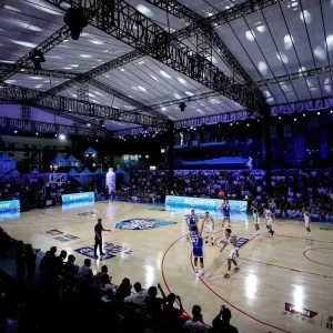 Indoor Solid Wood Sports Flooring Soft Waterproof Durable High Density Fireproof Professional FIBA Level Court System