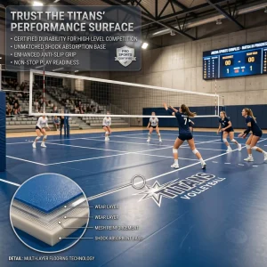 Indoor Sports Out Sports Commercial PVC Sports Flooring Roll Volleyball Arenas Personalized Court Lines