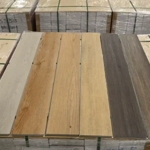 Indoor Tiles Wood Pattern 6mm Waterproof Rigid Core PVC Plastic Click Lock SPC Vinyl Flooring Plank