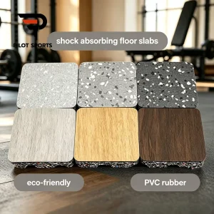 Indoor Wood Grain Rubber Sport Surfacing, Shock Absorbing Eco PVC Floor Tiles for Gym and Sports Venue