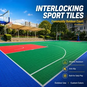 Indoor and Outdoor Waterproof PP Plastic Sports Flooring Tile for Volleyball Hockey and Basketball Courts