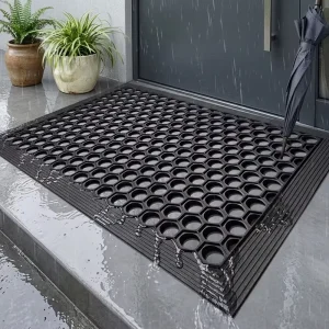 Industrial 10 mm Rubber Floor Mat with Easy Drainage and Hollow Design for Factories, Workshops, Hotels, and Kitchens