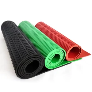 Industrial Ribbed Rubber Floor Mat Roll Anti Fatigue Non Slip Rubber Sheet Flooring for Workshop Gym Entrance Custom