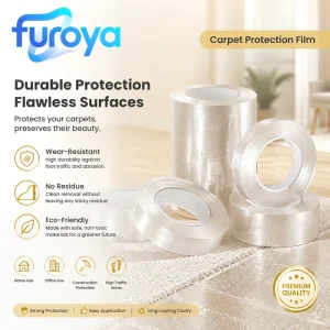 Industrial Self-Adhesive Plastic Film for Carpet Protection, Greaseproof, High Gloss, Large Area Temporary Floor Covering