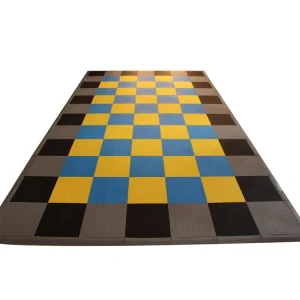 Industrial Wear-Resistant PVC Modular Interlocking Garage Flooring Mats, Waterproof, Indoor Car Use