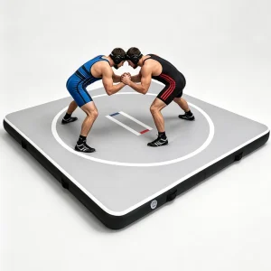 Inflatable Boxing MMA Training Mat, Heavy-Duty DWF Grappling Mat for BJJ and Wrestling, Portable Martial Arts Ring Floor