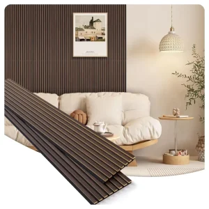 Interior Decor Wood Slat Wall Panel Walnut Akupanel Acoustic Panel Wooden Acoustic Slat Panel with High Density Polyester Fiber