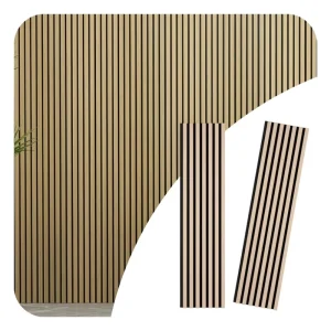Interior Decoration Wood Slat Acoustic Wall Panels Custom Class a Sound Absorbing Natural Oak and PET Felt Acoustic Panels