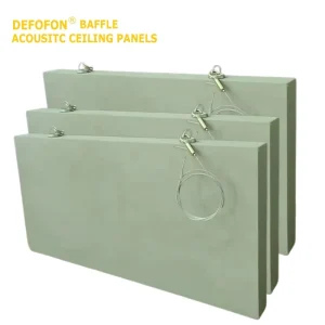 Interior Design Baffle Hanging Panel Fiberglass Acoustic Panels Ceiling Excellent Acoustics Wave Nrc 0.9 Class
