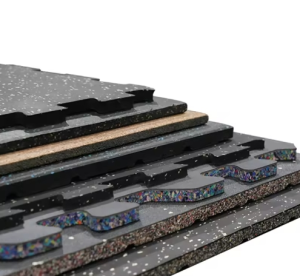 Interlock Rubber Floor with EPDM Dots Gym 15% High Density Rubber