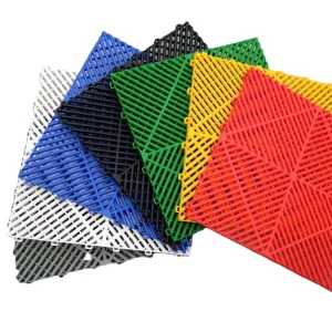 Interlocking Anti-Slip Eco-Friendly Vinyl Flooring Garage Floor Tiles 40x40cm 1.8cm Click Plastic