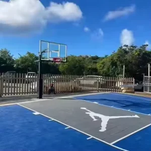 Interlocking Basketball Court Floor Tiles Antislip Outdoor Flooring for DIY Backyard Court