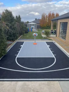 Interlocking Basketball Court Tiles Residential Backyard Setup Custom Painted Lines Premium Quality Safe