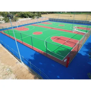 Interlocking Basketball Court Tiles Shock Absorbing & Quick Installation Heavy Duty Outdoor Sports Flooring