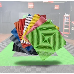 Interlocking Click Anti-Slip Plastic Vinyl Flooring Eco-Friendly Indoor Waterproof Anti-Scratch Easy Car Wash Graphic Design