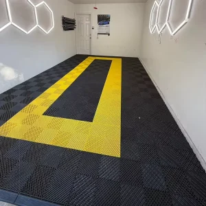 Interlocking Click Grille Waterproof 40x40x1.8cm PP Anti-Slip Removable Garage Workshop Flooring Tiles
