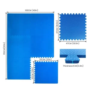 Interlocking EVA Foam Gym Floor Mats, 30x30cm