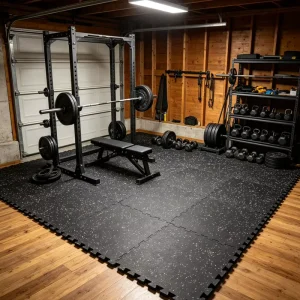 Interlocking EVA Rubber Composite Floor Mat Shock Absorbing Anti Slip Gym Exercise Mat for Home Fitness Training