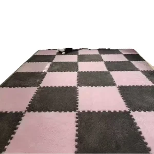 Interlocking Floor Mats Tiles EVA Puzzle Hairy Rug Washable Mat Plush Carpet