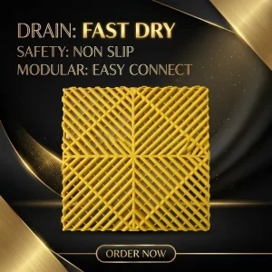 Interlocking Floor System Auto Care Center Drainage Channels Oil Proof Anti-Scratch