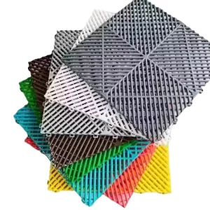Interlocking Garage Floor Tiles Non Slip PP and PVC Plastic Flooring for Car Detail Centers Showrooms and Workshops