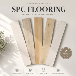 Interlocking Garage Tiles SPC Rigid Core Stone Pattern Easy Clean Basement Utility Room Project Manufacturer Export