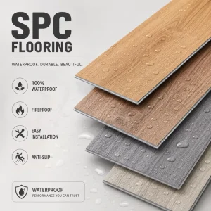 Interlocking Garage Tiles SPC Vinyl Plank Waterproof Rigid Core Click Lock Anti Slip Heavy Duty Workshop Factory Export Supply