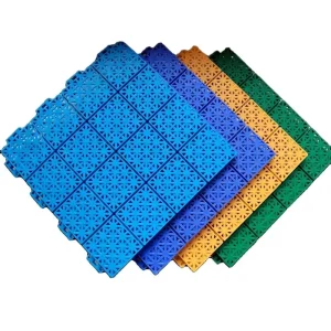 Interlocking Gym Flooring for Basketball Courts Non Slip Suspended Plastic Flooring