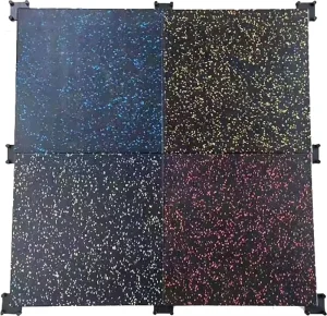Interlocking Jigsaw Color Granules Rubber Flooring Mat