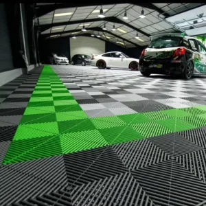 Interlocking Modular Non-Slip PP Plastic Flooring Tiles for Garages, Workshops, Car Showrooms, and Shops