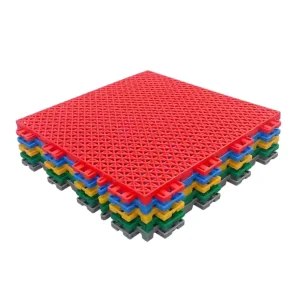 Interlocking Outdoor PP Modular Basketball & Volleyball Court Floor Tiles 18mm Thick Easy to Install