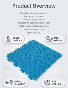 Interlocking Outdoor Tile Plastic Floor Mat Portable Basketball Court Flooring Outdoor/Indoor PP Interlocking Tiles Sports