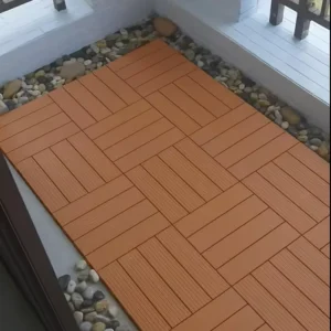 Interlocking Outdoor WPC Wood Plastic Composite Decking Tiles for DIY Repeated Installation