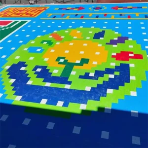 Interlocking PP Kindergarten Sport Flooring Tiles Easy Clean Eco-Friendly Waterproof Dries Quickly Rain Prevents Slips