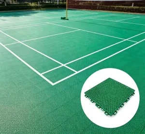 Interlocking PP Non-Slip Floating Floor Tiles with Rounded Edges and Double-Layer Grid Design for Badminton and Tennis