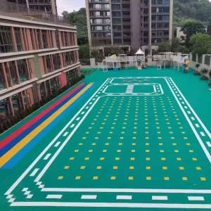 Interlocking PP Portable Outdoor Basketball Court Tiles with Click Installation