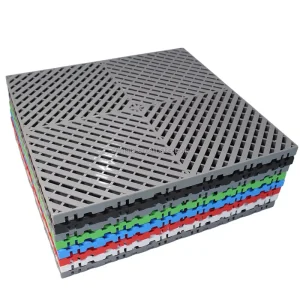 Interlocking Plastic Floor Tiles for Indoor and Outdoor Sport Courts 18mm Graphic Design