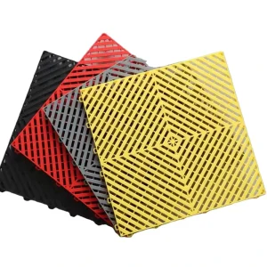 Interlocking Plastic Garage Floor Tiles with Drain Cover Support C02 Lock Catch
