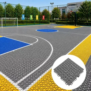Interlocking Plastic Sports Floor Tiles for Badminton and Tennis Recreation Centers