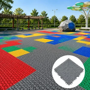 Interlocking Plastic Sports Floor Tiles for Outdoor Basketball and Multi-Sport Courts