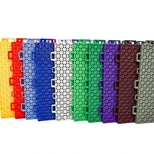 Interlocking Polypropylene Outdoor Sports Tiles for Tennis Courts, Clay Effect, Anti-Slip