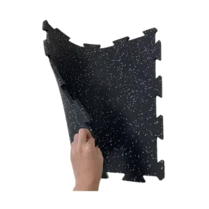 Interlocking Rubber Floor Tiles Shock-Absorbing Gym Flooring Mats 10mm