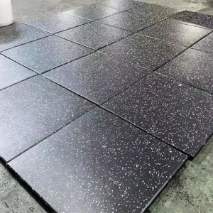 Interlocking Sound Proof Sports Flooring Waterproof Anti Shock Anti Slip Rubber Floor Mat Smooth Surface