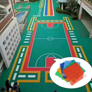 Interlocking Sport Floor Tiles for Tennis Badminton Futsal Multi-Game Court Surface Waterproof PP