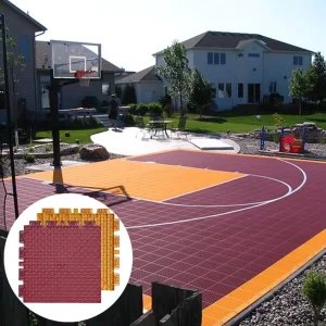 Interlocking Tiles Backyard Outdoor 3×3 Basketball Court Flooring Tiles Mat for Sports Court
