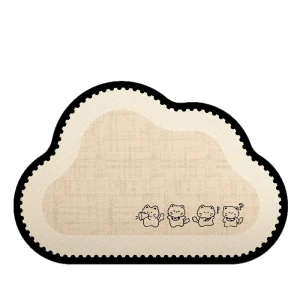 Irregular Cloud Shape Diatomite Bath Mat Water Absorbent Anti-slip Cute Cat Floor Pad for Bathroom Doorway Entrance Home Decor